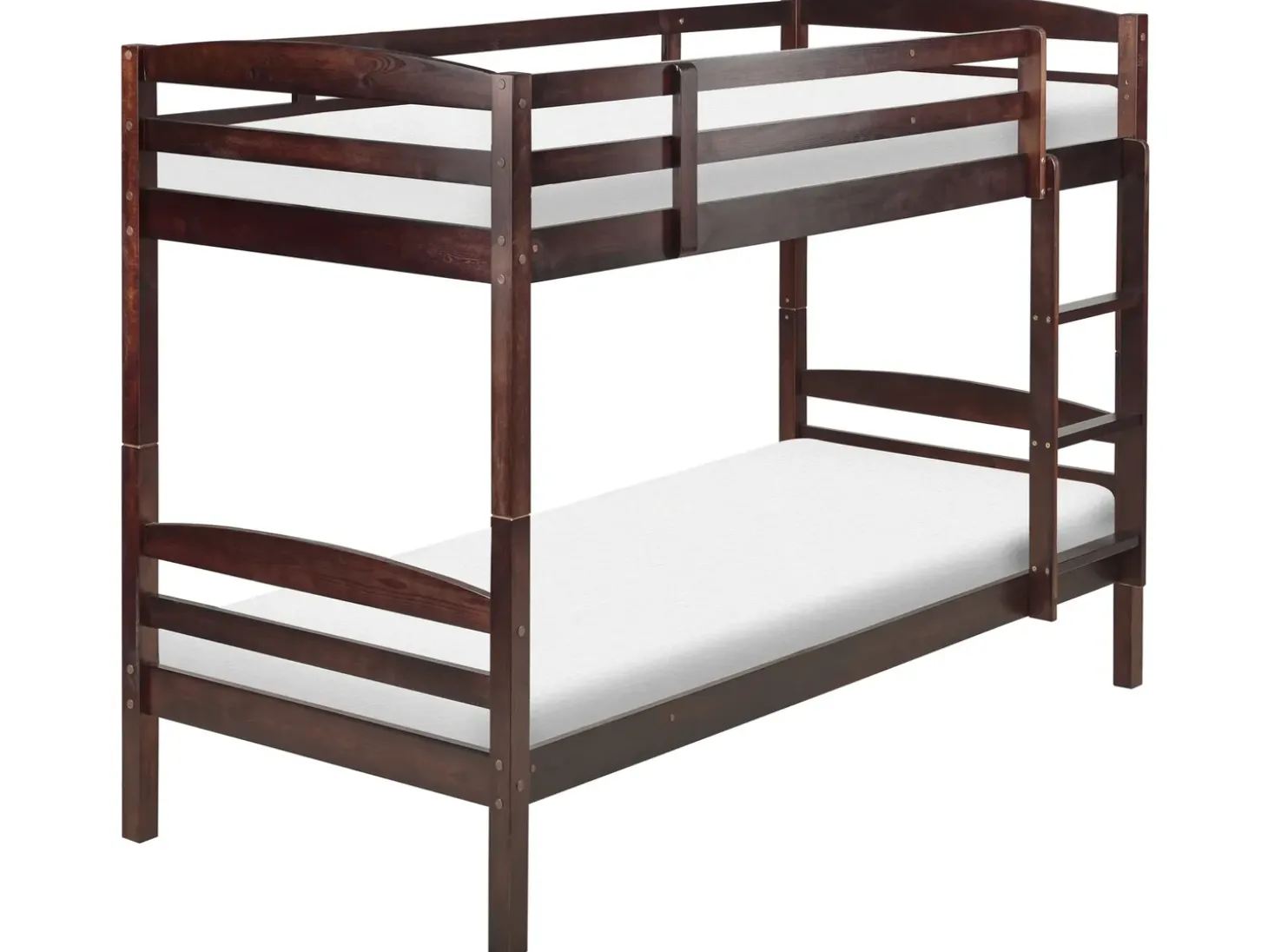 Discount Łóżko piętrowe Drewno sosnowe REGAT 90 x 200 cm Ciemno Dzieci Łóżka Piętrowe|Łóżka Drewniane