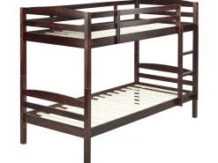 Discount Łóżko piętrowe Drewno sosnowe REGAT 90 x 200 cm Ciemno Dzieci Łóżka Piętrowe|Łóżka Drewniane