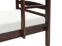 Discount Łóżko piętrowe Drewno sosnowe REGAT 90 x 200 cm Ciemno Dzieci Łóżka Piętrowe|Łóżka Drewniane