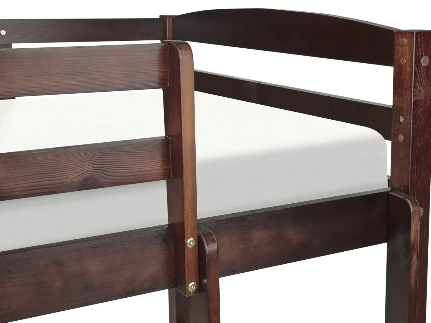 Discount Łóżko piętrowe Drewno sosnowe REGAT 90 x 200 cm Ciemno Dzieci Łóżka Piętrowe|Łóżka Drewniane