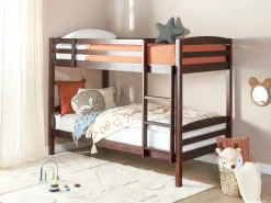 Discount Łóżko piętrowe Drewno sosnowe REGAT 90 x 200 cm Ciemno Dzieci Łóżka Piętrowe|Łóżka Drewniane