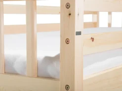 Sale Łóżko piętrowe Drewno sosnowe REVIN 90 x 200 cm Jasno Dzieci Łóżka Piętrowe|Łóżka Drewniane