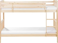 Sale Łóżko piętrowe Drewno sosnowe REVIN 90 x 200 cm Jasno Dzieci Łóżka Piętrowe|Łóżka Drewniane