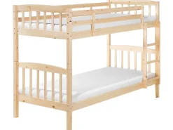 Sale Łóżko piętrowe Drewno sosnowe REVIN 90 x 200 cm Jasno Dzieci Łóżka Piętrowe|Łóżka Drewniane