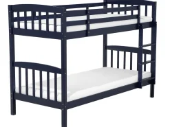 Online Drewno sosnowe REVIN 90 x 200 cm Granatowy Dzieci Łóżka Piętrowe|Łóżka Drewniane