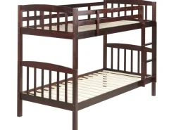 Hot Drewno sosnowe REVIN 90 x 200 cm Ciemno Dzieci Łóżka Piętrowe|Łóżka Drewniane