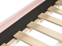Online Łóżko piętrowe Welur CHOCQUES 90 x 200 cm Pastelowy róż Dzieci Łóżka Piętrowe|Wszystkie Meble I Akcesoria Dziecięce