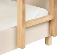 Outlet Łóżko piętrowe Welur CHOCQUES 90 x 200 cm Jasnobeżowy Dzieci Łóżka Piętrowe|Wszystkie Meble I Akcesoria Dziecięce