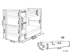 Hot ALBON Drewno sosnowe 90 x 200 cm Dzieci Łóżka Z Pojemnikiem|Łóżka Piętrowe
