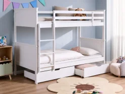 Hot ALBON Drewno sosnowe 90 x 200 cm Dzieci Łóżka Z Pojemnikiem|Łóżka Piętrowe