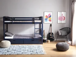 Sale REVIN Drewno sosnowe Granatowy 90 x 200 cm Dzieci Łóżka Z Pojemnikiem|Łóżka Piętrowe