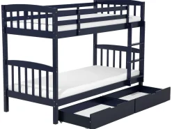 Sale REVIN Drewno sosnowe Granatowy 90 x 200 cm Dzieci Łóżka Z Pojemnikiem|Łóżka Piętrowe