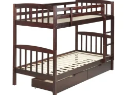Online REVIN Drewno sosnowe Ciemno 90 x 200 cm Dzieci Łóżka Z Pojemnikiem|Łóżka Piętrowe
