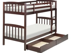 Online REVIN Drewno sosnowe Ciemno 90 x 200 cm Dzieci Łóżka Z Pojemnikiem|Łóżka Piętrowe