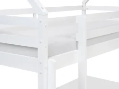 Sale Łóżko piętrowe z szufladami TERNAS Drewno sosnowe 90 x 200 cm ze schowkiem Dzieci Łóżka Z Pojemnikiem|Łóżka Piętrowe