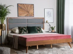 Online Łóżko POISSY 180 x 200 cm Jesion ciemny Łóżka Podwójne|Wszystkie Łóżka