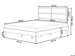 Discount Łóżko POISSY 160 x 200 cm Jesion ciemny Łóżka Podwójne|Wszystkie Łóżka