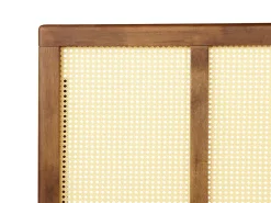 New Rattan AURAY 140 x 200 cm Brązowy Łóżka Podwójne|Łóżka Rattanowe