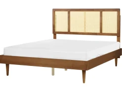 New Rattan AURAY 160 x 200 cm Brązowy Łóżka Podwójne|Łóżka Rattanowe