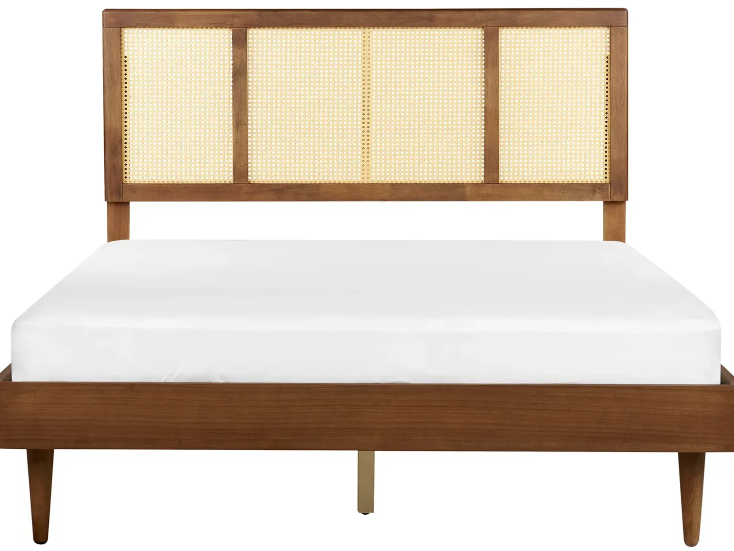 New Rattan AURAY 160 x 200 cm Brązowy Łóżka Podwójne|Łóżka Rattanowe