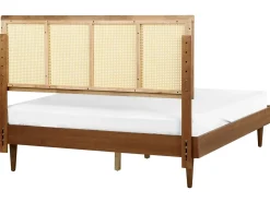 New Rattan AURAY 160 x 200 cm Brązowy Łóżka Podwójne|Łóżka Rattanowe