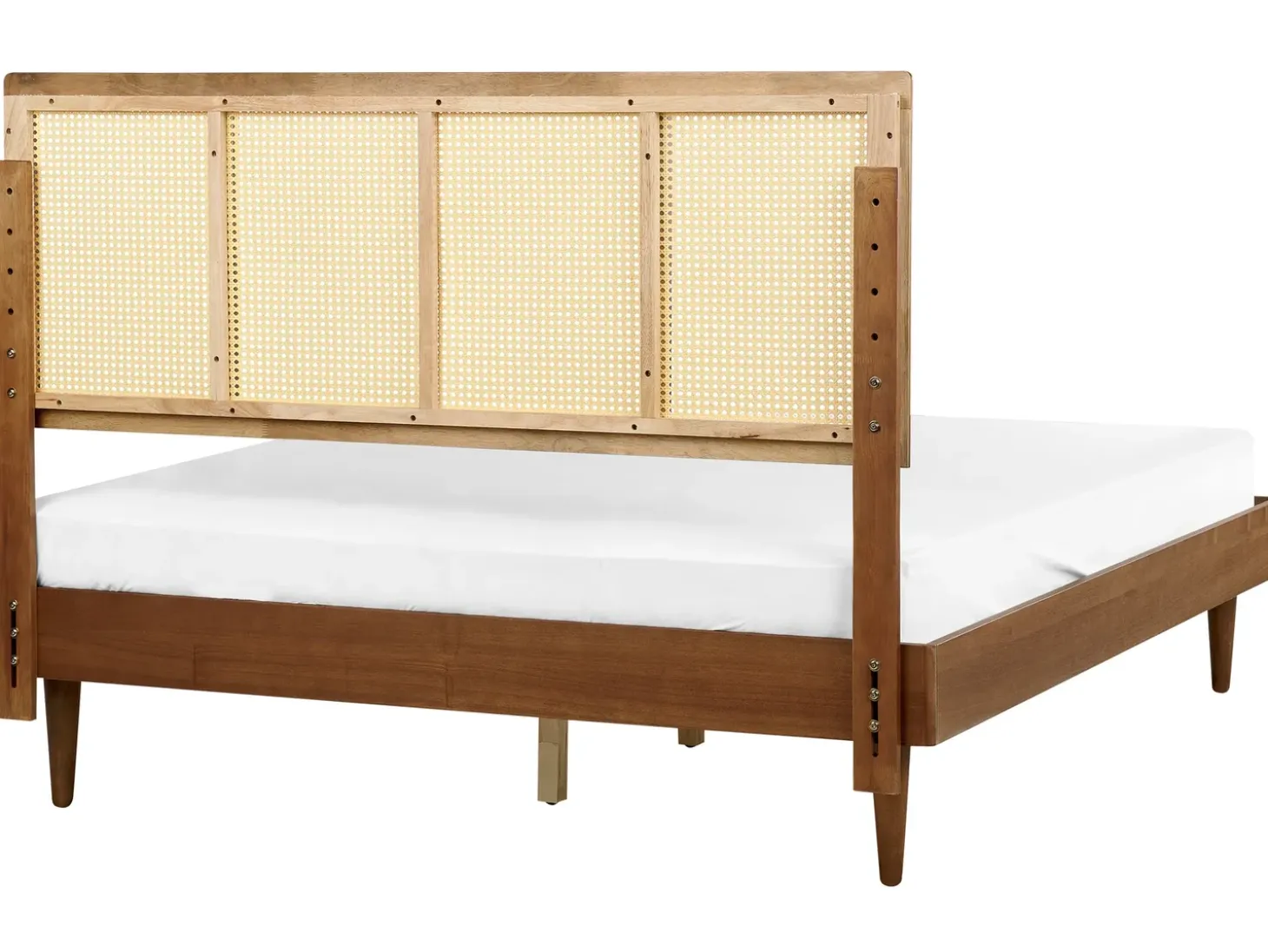New Rattan AURAY 160 x 200 cm Brązowy Łóżka Podwójne|Łóżka Rattanowe