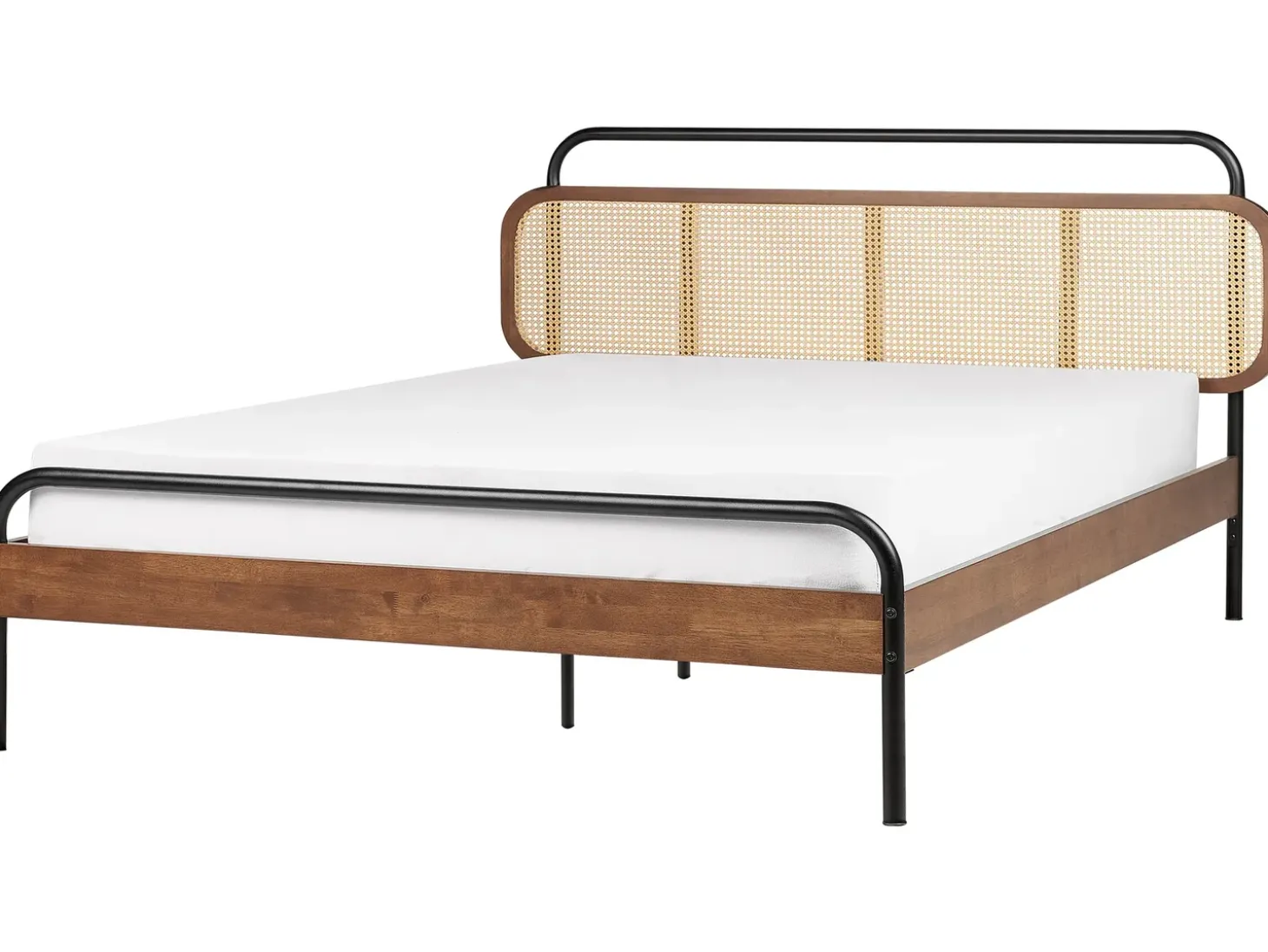 Best Łóżko Rattan BOUSSICOURT 180 x 200 cm Ciemnobrązowy Łóżka Podwójne|Łóżka Rattanowe