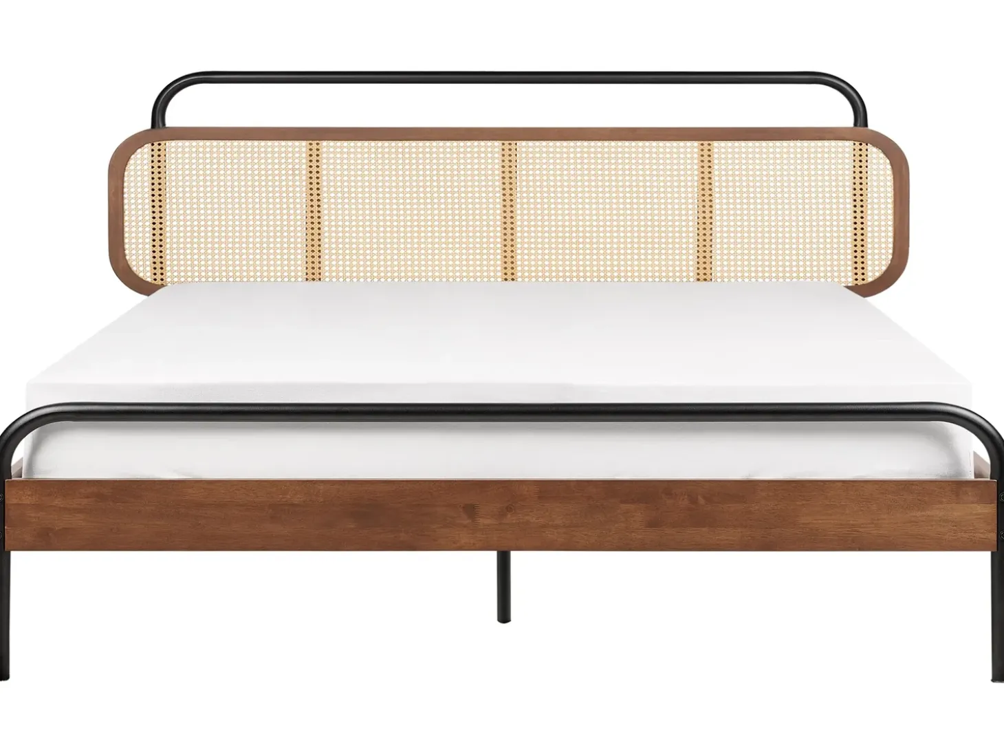 Best Łóżko Rattan BOUSSICOURT 180 x 200 cm Ciemnobrązowy Łóżka Podwójne|Łóżka Rattanowe