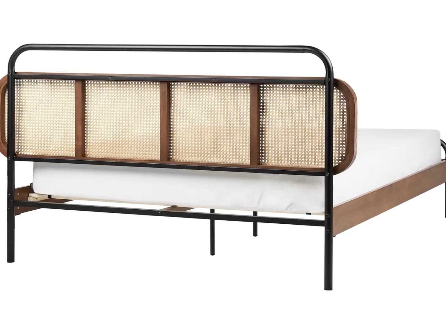 Best Łóżko Rattan BOUSSICOURT 180 x 200 cm Ciemnobrązowy Łóżka Podwójne|Łóżka Rattanowe