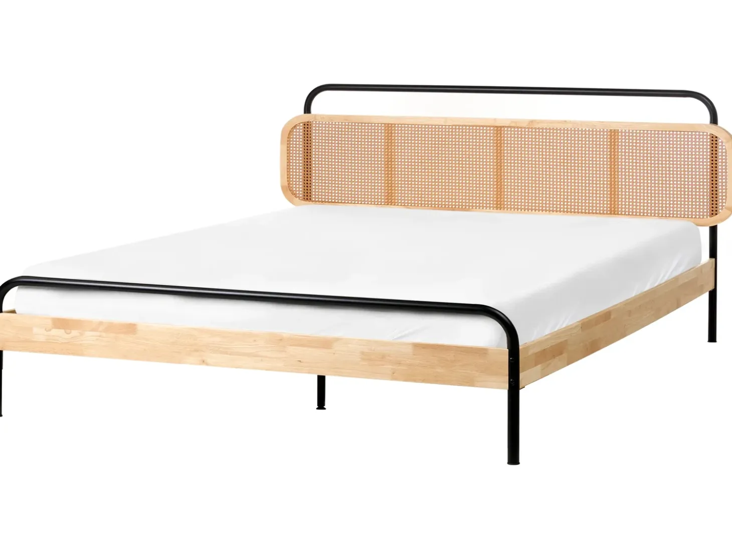Outlet Łóżko Rattan BOUSSICOURT 180 x 200 cm Jasnobrązowy Łóżka Podwójne|Łóżka Rattanowe