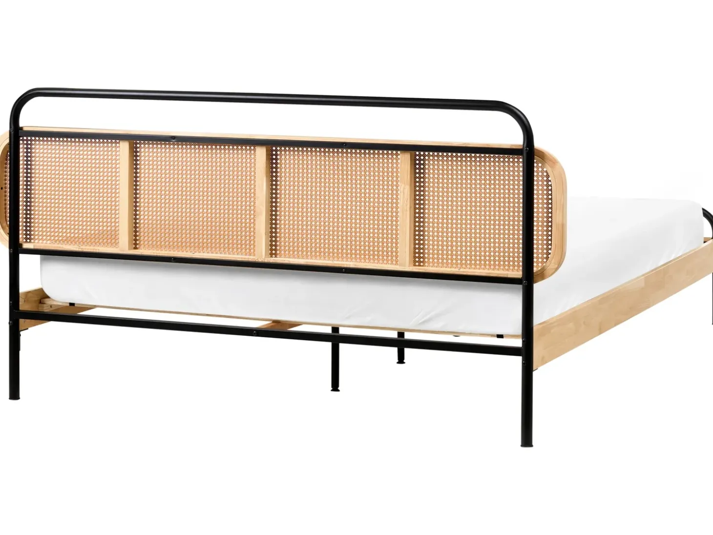 Outlet Łóżko Rattan BOUSSICOURT 180 x 200 cm Jasnobrązowy Łóżka Podwójne|Łóżka Rattanowe