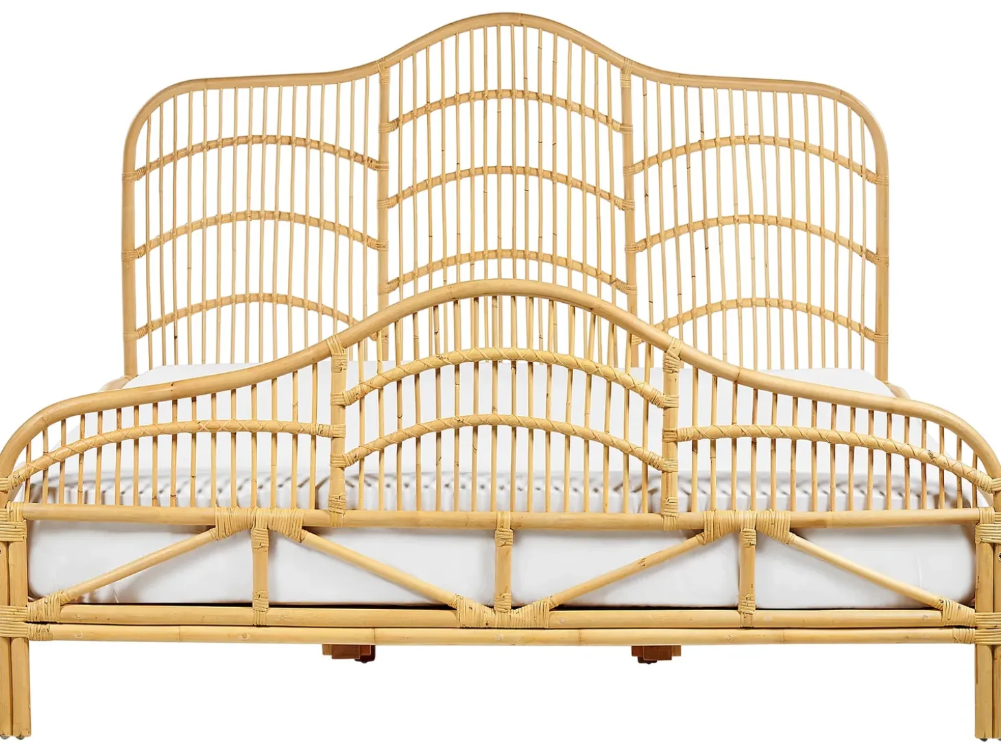 Discount Łóżko Rattan DOMEYROT 180 x 200 cm Jasno Łóżka Podwójne|Łóżka Rattanowe