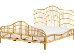 Discount Łóżko Rattan DOMEYROT 180 x 200 cm Jasno Łóżka Podwójne|Łóżka Rattanowe