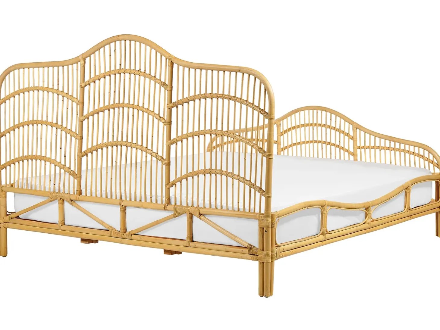 Discount Łóżko Rattan DOMEYROT 180 x 200 cm Jasno Łóżka Podwójne|Łóżka Rattanowe
