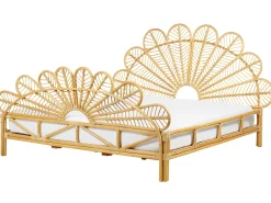 Online Łóżko Rattan FLORENTINE 180 x 200 cm Jasno Łóżka Podwójne|Łóżka Rattanowe
