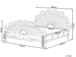 Online Łóżko Rattan FLORENTINE 180 x 200 cm Jasno Łóżka Podwójne|Łóżka Rattanowe