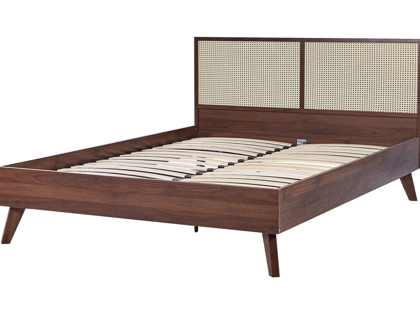 Online Łóżko Rattan MONPAZIER 160 x 200 cm Ciemnobrązowy Łóżka Podwójne|Łóżka Rattanowe