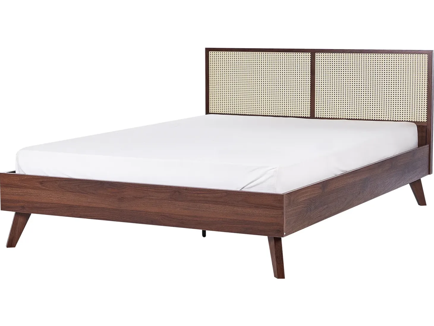Online Łóżko Rattan MONPAZIER 160 x 200 cm Ciemnobrązowy Łóżka Podwójne|Łóżka Rattanowe