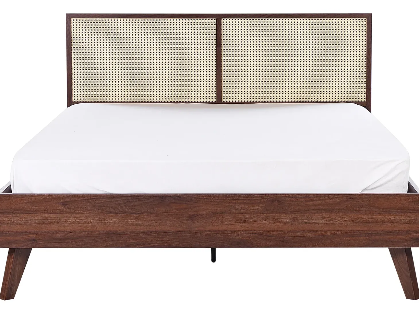 Online Łóżko Rattan MONPAZIER 160 x 200 cm Ciemnobrązowy Łóżka Podwójne|Łóżka Rattanowe