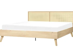 Best Łóżko Rattan MONPAZIER 180 x 200 cm Jasno Łóżka Podwójne|Łóżka Rattanowe