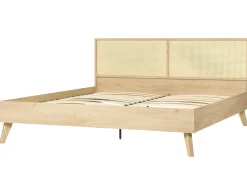 Best Łóżko Rattan MONPAZIER 180 x 200 cm Jasno Łóżka Podwójne|Łóżka Rattanowe