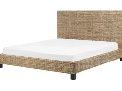Discount Łóżko Rattan SALBRIS 180 x 200 cm Naturalny Łóżka Podwójne|Łóżka Rattanowe