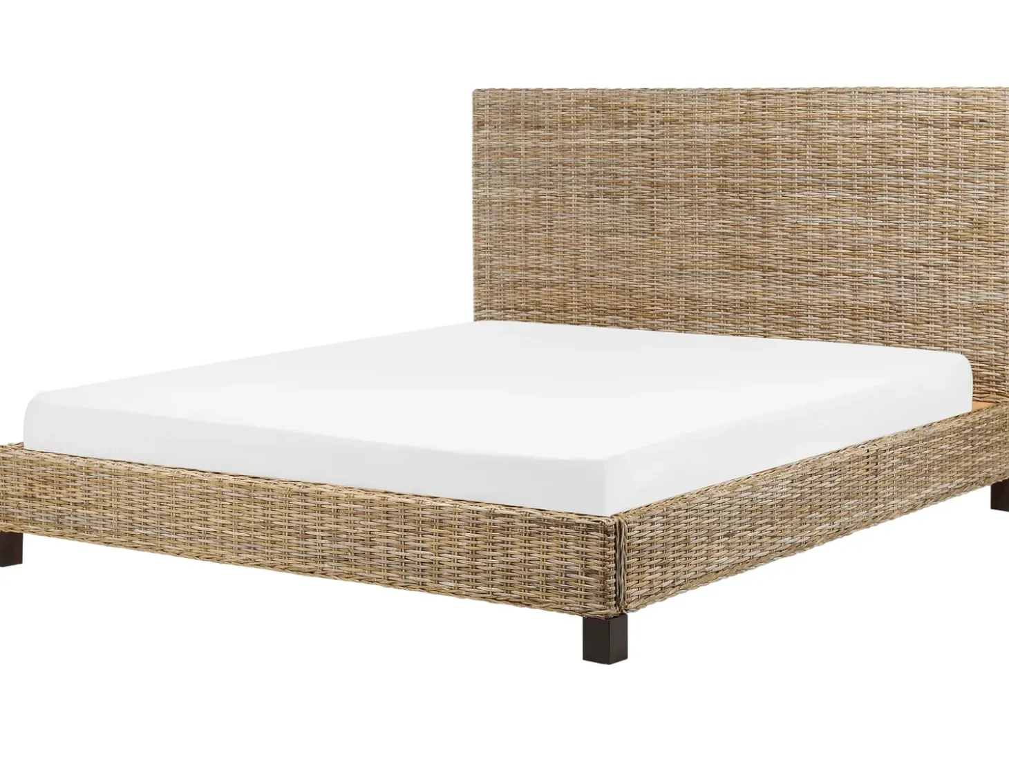 Discount Łóżko Rattan SALBRIS 180 x 200 cm Naturalny Łóżka Podwójne|Łóżka Rattanowe