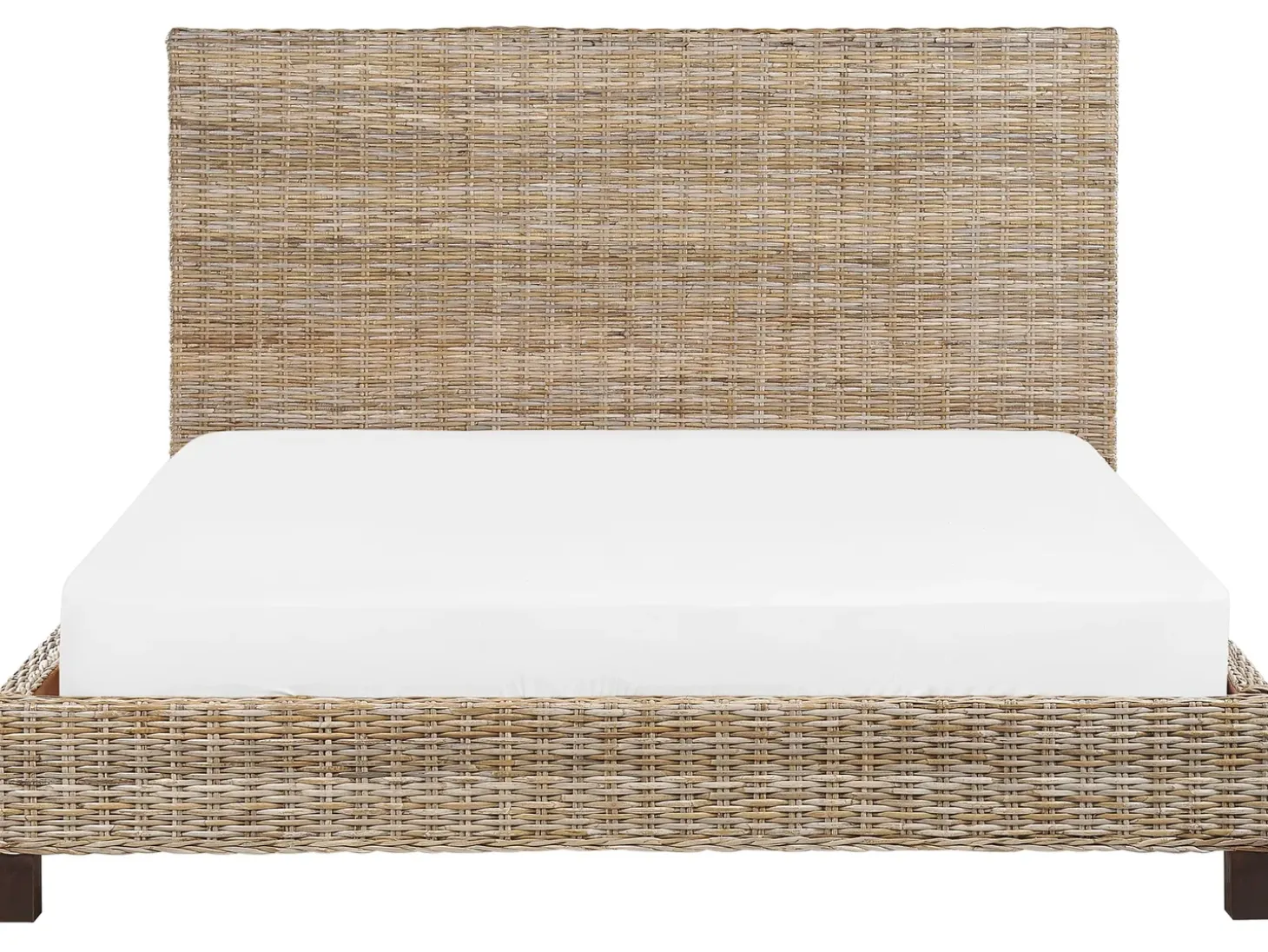 Discount Łóżko Rattan SALBRIS 180 x 200 cm Naturalny Łóżka Podwójne|Łóżka Rattanowe