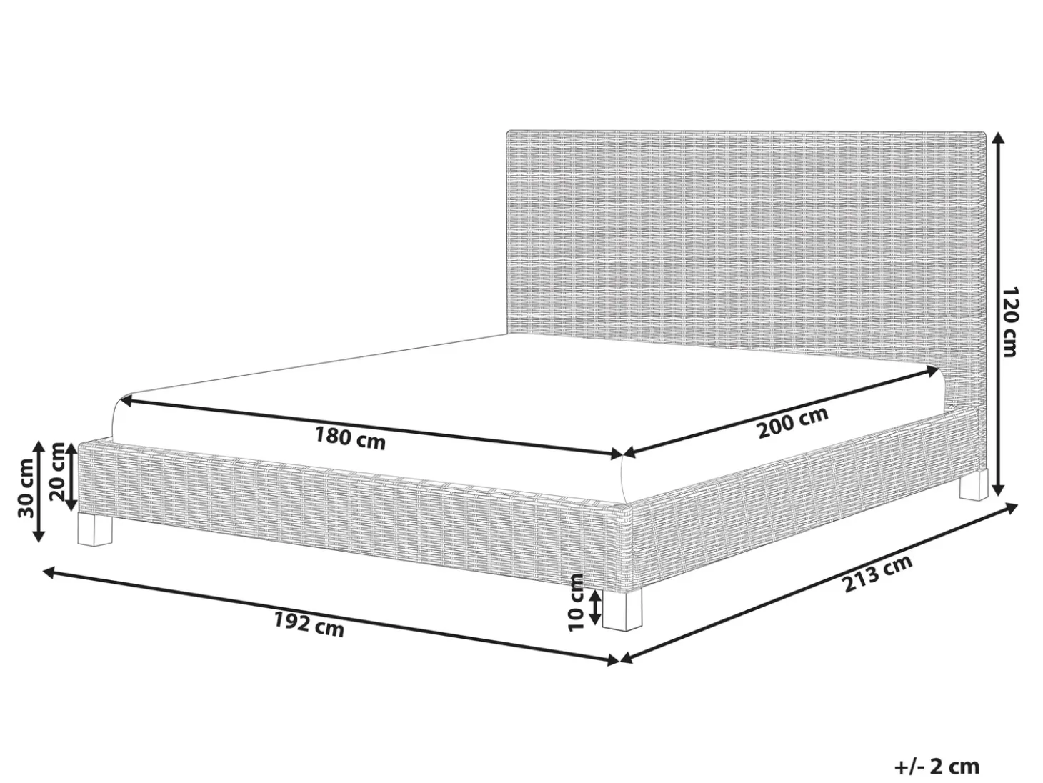 Discount Łóżko Rattan SALBRIS 180 x 200 cm Naturalny Łóżka Podwójne|Łóżka Rattanowe