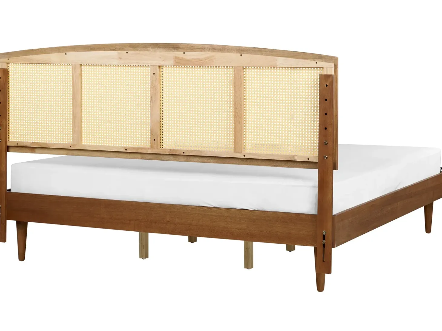 Discount Rattan VARZY 180 x 200 cm Brązowy Łóżka Podwójne|Łóżka Rattanowe