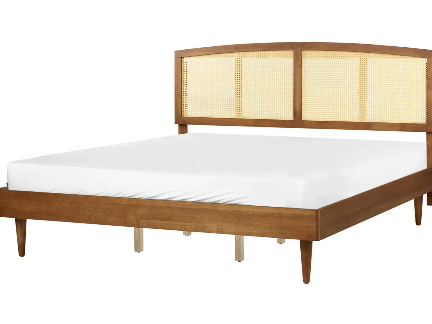 Discount Rattan VARZY 180 x 200 cm Brązowy Łóżka Podwójne|Łóżka Rattanowe