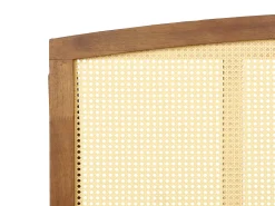Discount Rattan VARZY 180 x 200 cm Brązowy Łóżka Podwójne|Łóżka Rattanowe