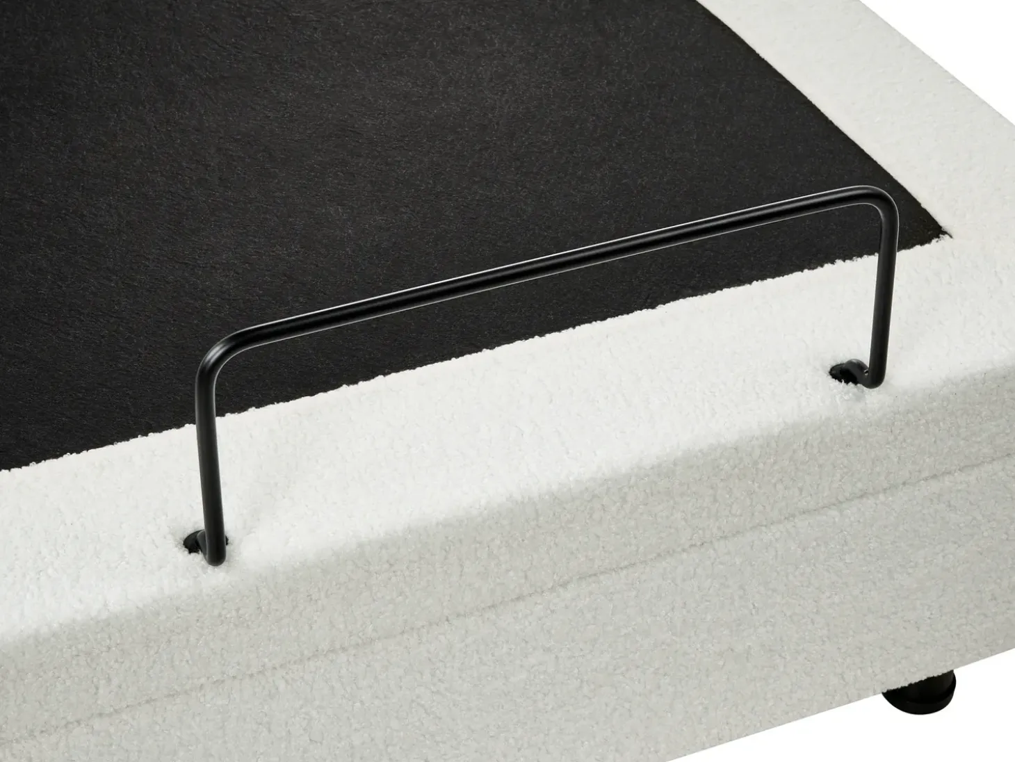 Online Łóżko regulowane bez zagłówka Boucle DUKE 90 x 200 cm Złamana biel Łóżka Tapicerowane|Łóżka Regulowane