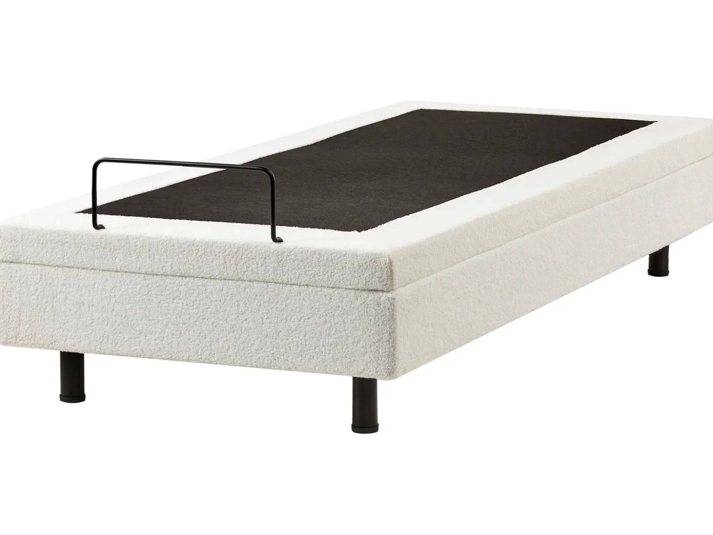 Online Łóżko regulowane bez zagłówka Boucle DUKE 90 x 200 cm Złamana biel Łóżka Tapicerowane|Łóżka Regulowane